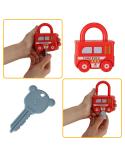 Gra edukacyjna łamigłówka samochodziki klocki kłódki zabawka sensoryczna Montessori  Edukacyjne zabawki KX4615-IKA 3