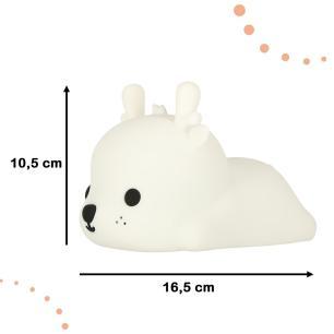 Lampka nocna dla dzieci silikonowa 8 LED USB biała jelonek