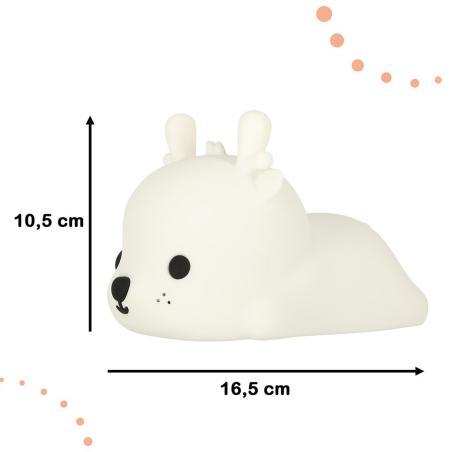 Lampka nocna dla dzieci silikonowa 8 LED USB biała jelonek