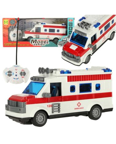 Ambulans karetka pogotowia dla dzieci zdalnie sterowana na pilota światła dźwięk 1:30  Pozostałe zabawki dla dzieci KX4392-IKA 1