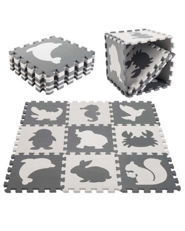 Puzzle piankowe mata dla dzieci 9 el. czarny-ecru  Edukacyjne zabawki KX5207_1-IKA 1