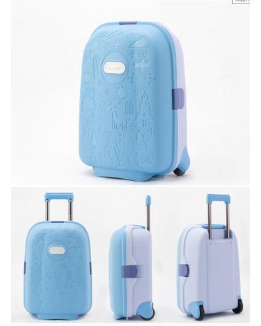 Walizka podróżna dla dzieci na kółkach bagaż podręczny niebieski  Akcesoria dla dzieci KX3964-IKA 1