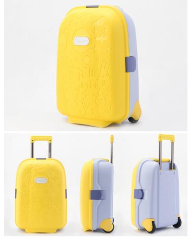 Walizka podróżna dla dzieci na kółkach bagaż podręczny żółty  Akcesoria dla dzieci KX3964_2-IKA 1