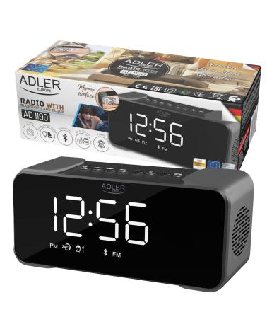 Adler AD 1190 Silver Radiobudzik bezprzewodowy radio budzik przenośny Bluetooth USB AUX karta SD 2600mAh  Akcesoria AGD i RTV KX