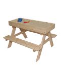 Meble ogrodowe dla dzieci stolik + 2 ławki piaskownica tablica kredowa schowek 93 x 78 x 68 cm  Akcesoria turystyczne KX3830-IKA