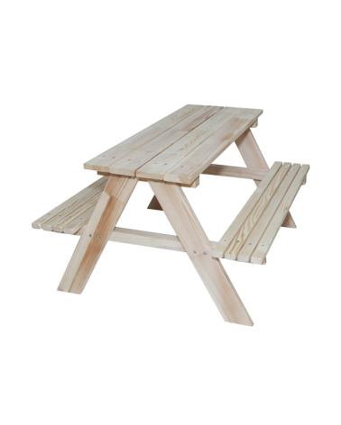 Meble ogrodowe dla dzieci stolik + 2 ławeczki drewniany 92 x 78 x 52 cm  Akcesoria turystyczne KX3829-IKA 1