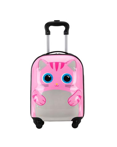 Walizka podróżna dla dzieci bagaż podręczny na kółkach kot różowa  Akcesoria turystyczne KX3963_3-IKA 1