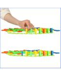 Samolot wyrzutnia napędzana domino gra edukacyjna domino zestaw klocki 2x samolot schody kula  Edukacyjne zabawki KX5267-IKA 3