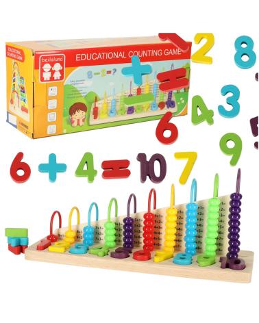 Liczydło drewniane sorter nauka liczenia cyfry  Edukacyjne zabawki KX6895-IKA 1