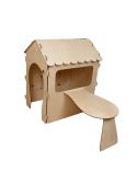Domek drewniany dla dzieci z tablicą kredową i stolikiem 86 x 137 x 105 cm  Akcesoria turystyczne KX3831-IKA 1
