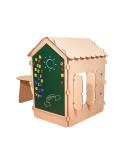 Domek drewniany dla dzieci z tablicą kredową i stolikiem 86 x 137 x 105 cm  Akcesoria turystyczne KX3831-IKA 4