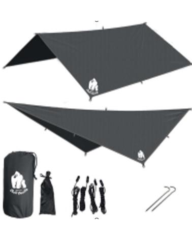 Plandeka tarp płachta biwakowa namiot na hamak osłona przeciwdeszczowa 300cm czarny  Akcesoria turystyczne KX3960-IKA 1