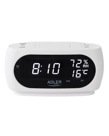 Adler AD 1186W Zegar budzik z pomiarem temperatury wilgotności datą  Pozostałe wyposażenie domu KX3616-IKA 1