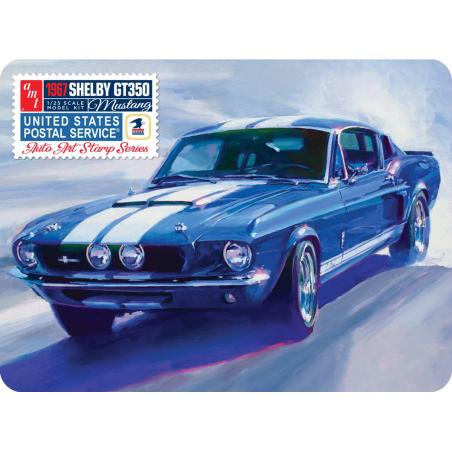 Model Plastikowy - Samochód 1967 Shelby GT350 USPS Stamp Series 1:25 - zestaw w metalboxie! AMT Modele do sklejania AMT1356-KJA 