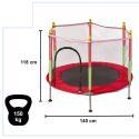 Trampolina ogrodowa dla dzieci siatka 140cm 55inch czerwona  Akcesoria turystyczne KX3936-IKA 4