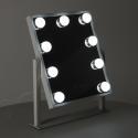 Lusterko do makijażu kosmetyczne podświetlane LED Hollywood z 9 żarówkami USB 25 x 30 cm  Pozostałe wyposażenie domu KX3942-IKA 