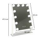 Lusterko do makijażu kosmetyczne podświetlane LED Hollywood z 12 żarówkami USB 30 x 40 cm  Pozostałe wyposażenie domu KX3942_1-I