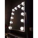 Lusterko do makijażu kosmetyczne podświetlane LED Hollywood z 12 żarówkami USB 30 x 40 cm  Pozostałe wyposażenie domu KX3942_1-I