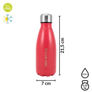 Butelka termiczna Kamai Gio Style, stal nierdzewna, czerwona, pojemność 0,35L