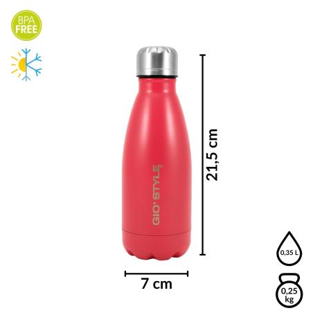 Butelka termiczna Kamai Gio Style, stal nierdzewna, czerwona, pojemność 0,35L