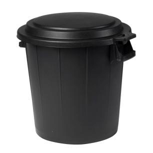 Kosz na śmieci 50L pojemnik na odpady z pokrywą CZARNY