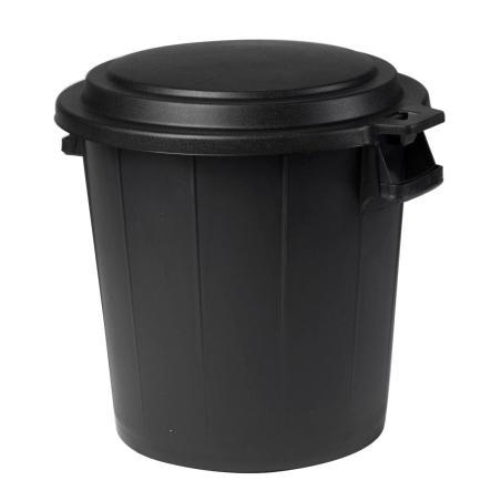 Kosz na śmieci 50L pojemnik na odpady z pokrywą CZARNY