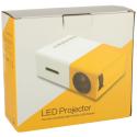 Mini projektor rzutnik przenośny LED TFT LCD 1920x1080 24-60" USB HDMI 12V biało-pomarańczowy