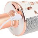 MIKROFON KARAOKE BEZPRZEWODOWY GŁOŚNIK BLUETOOTH ROSE GOLD