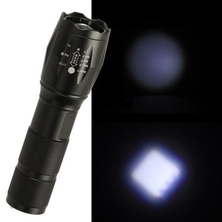 Latarka taktyczna wojskowa 800 lumenów LED ZOOM mocna USB akumulator