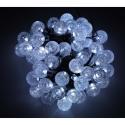 Lampki ogrodowe solarne kulki 7m 50LED zimny biały