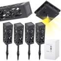 Lampy lampiony solarne stojące dekoracyjne 4 sztuki