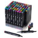 Markery dwustronne alkoholowe w etui 80 + podstawka
