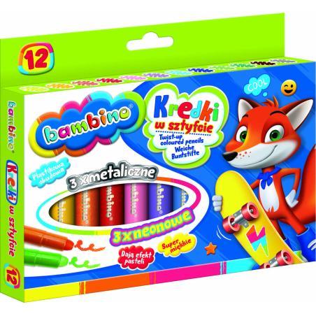BAMBINO Kredki w sztyfcie 12 kolorów