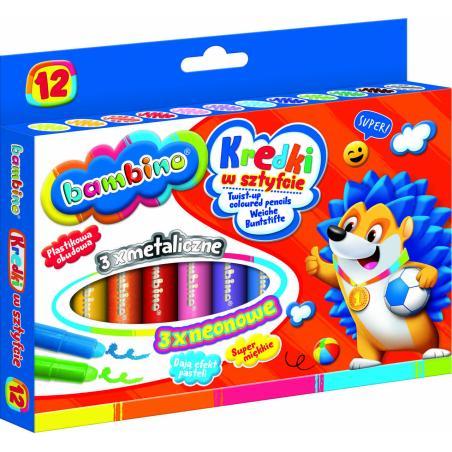 BAMBINO Kredki w sztyfcie 12 kolorów