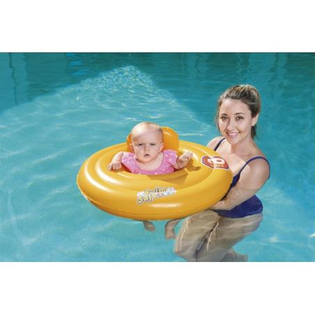 BESTWAY 32096 Kółko do pływania dla niemowląt koło pontonik dla dzieci z siedziskiem pomarańczowe max 15kg 6-18miesięcy