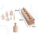 Odważniki cylindry drewniane sorter montessori