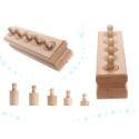 Odważniki cylindry drewniane sorter montessori