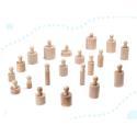Odważniki cylindry drewniane sorter montessori