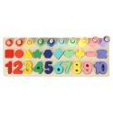 Liczydło drewniane sorter cyfry montessori 3w1 13x36cm