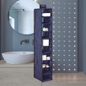 BLUE niebieski wiszący organizer do szafy 10 przegród 20x29x120 cm