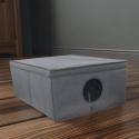 GREY szary organizer do szafy z pokrywą oraz oknem 48x36x19cm