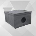 GREY szary organizer do szafy z pokrywą oraz oknem 50x40x25cm