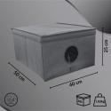 GREY szary organizer do szafy z pokrywą oraz oknem 50x40x25cm