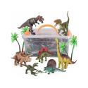 Zestaw Figurek Dinozaurów w kuferku + mata, Dinozaury 9 sztuk