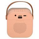 Zestaw do karaoke 2 mikrofony + głośnik przenośny BLUETOOTH USB LED różowy