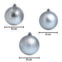 Zestaw 20 bombek choinkowych 8cm – eleganckie srebro
