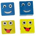 Gra edukacyjne wyzwania nauka emocji klocki drewniane