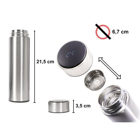 Kubek bidon termiczny termos smart LED 500ml srebrny
