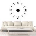 Zegar Ścienny naklejany DIY regulowany czarny cyfry rzymskie 130cm