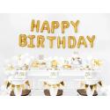 Balon foliowy dekoracja urodzinowa Happy Birthday złota 340cm x 35cm